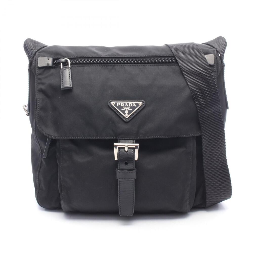 Prada Vitello Leather Shoulder Bag Black